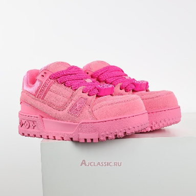 Buy Louis Vuitton LV Trainer Maxi Sneaker Pink Synthetic Nubuck Pink 1AD7BG-2 Quality Reps Replicas Shoes