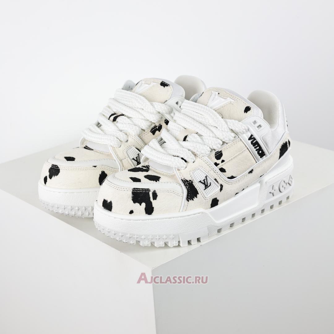 New Louis Vuitton LV Trainer Maxi Sneaker "White Black Animal Print" 1ADEJ9 Shoes