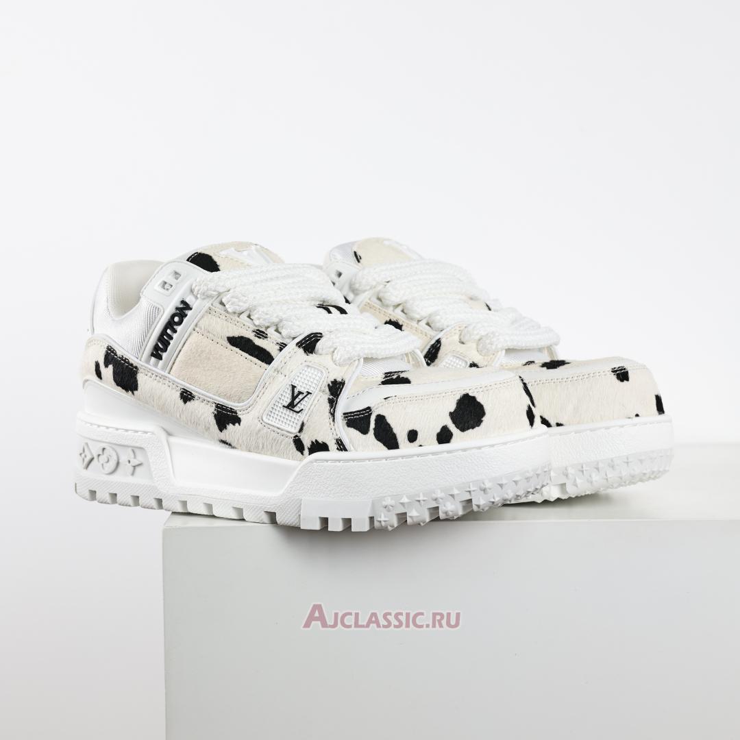 New Louis Vuitton LV Trainer Maxi Sneaker "White Black Animal Print" 1ADEJ9 Shoes