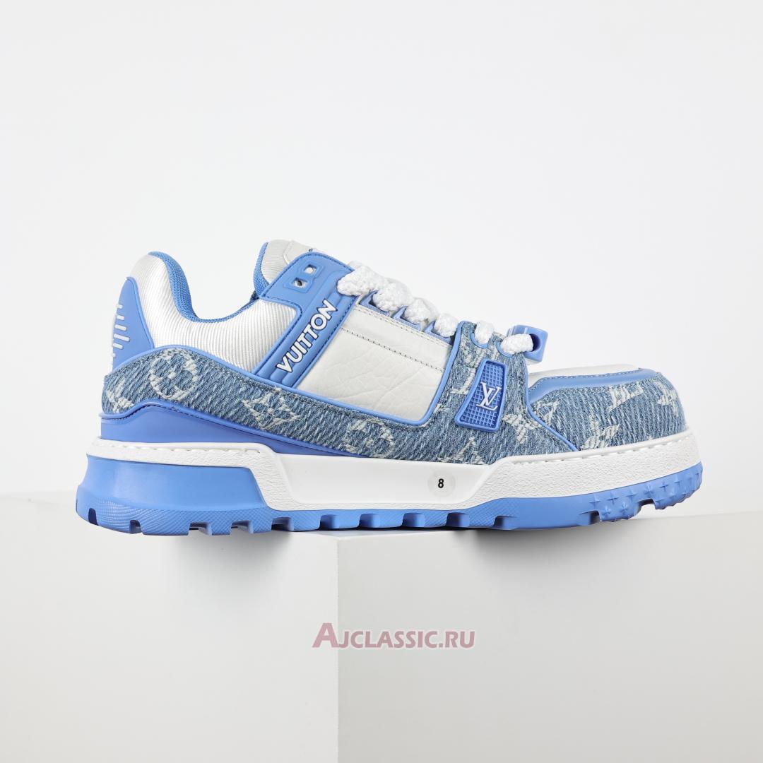 New Louis Vuitton LV Trainer Maxi Sneaker "Blue Monogram Denim" 1AGZC0 Shoes