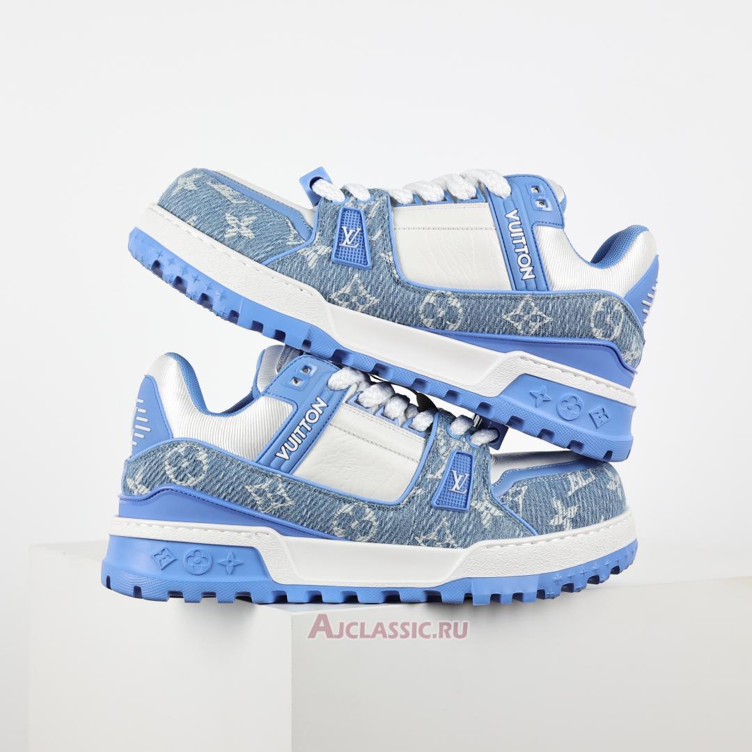 New Louis Vuitton LV Trainer Maxi Sneaker "Blue Monogram Denim" 1AGZC0 Shoes