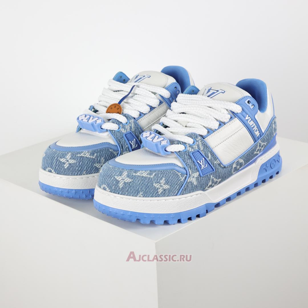 New Louis Vuitton LV Trainer Maxi Sneaker "Blue Monogram Denim" 1AGZC0 Shoes