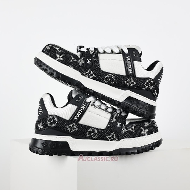 Buy Louis Vuitton LV Trainer Maxi Sneaker Black Monogram Denim Black 1AGZBH Quality Reps Replicas Shoes