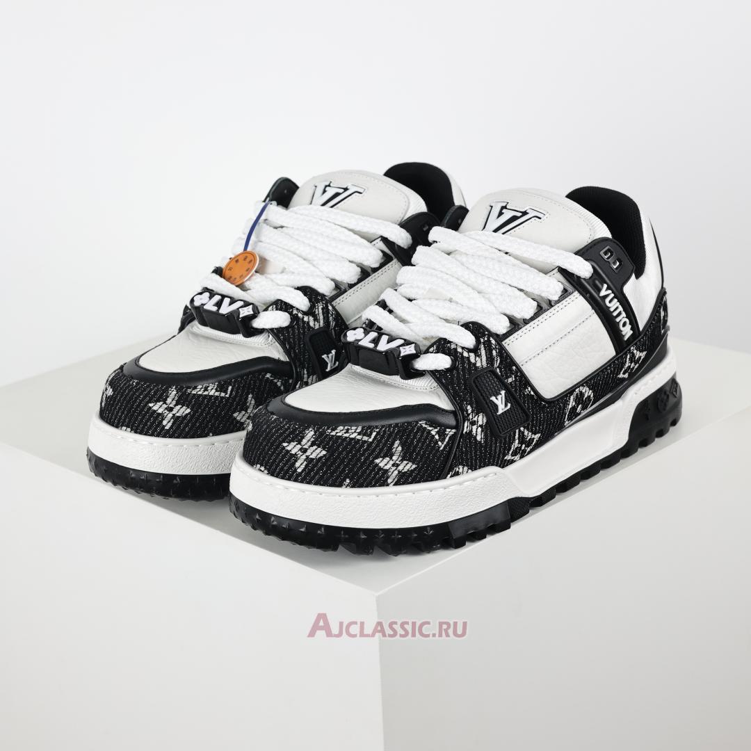 New Louis Vuitton LV Trainer Maxi Sneaker "Black Monogram Denim" 1AGZBH Shoes