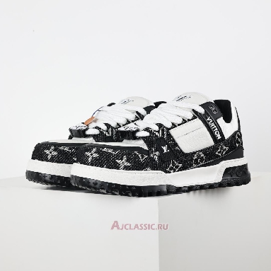 Buy Louis Vuitton LV Trainer Maxi Sneaker Black Monogram Denim Black 1AGZBH Quality Reps Replicas Shoes