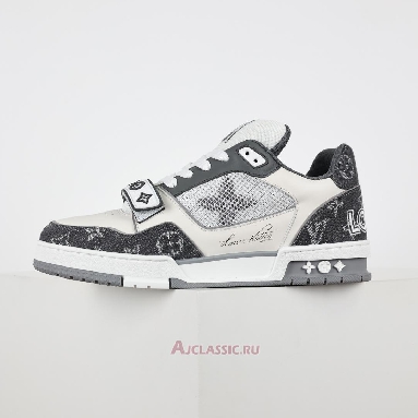 Buy Louis Vuitton LV Trainer Sneaker Monogram Denim Dark Grey White Grey 1ADF0U-2 Quality Reps Replicas Shoes