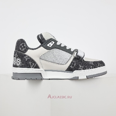 Buy Louis Vuitton LV Trainer Sneaker Monogram Denim Dark Grey White Grey 1ADF0U-2 Quality Reps Replicas Shoes
