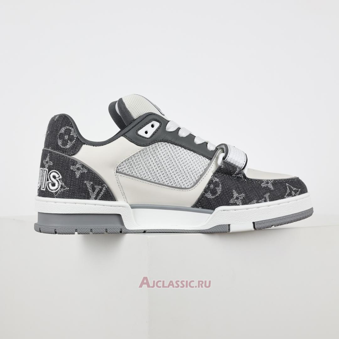 New Louis Vuitton LV Trainer Sneaker "Monogram Denim Dark Grey White" 1ADF0U-2 Shoes