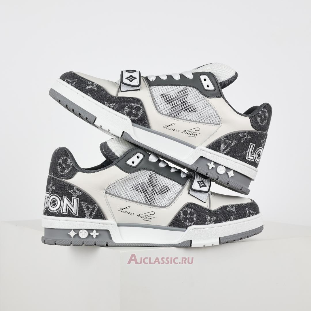 New Louis Vuitton LV Trainer Sneaker "Monogram Denim Dark Grey White" 1ADF0U-2 Shoes