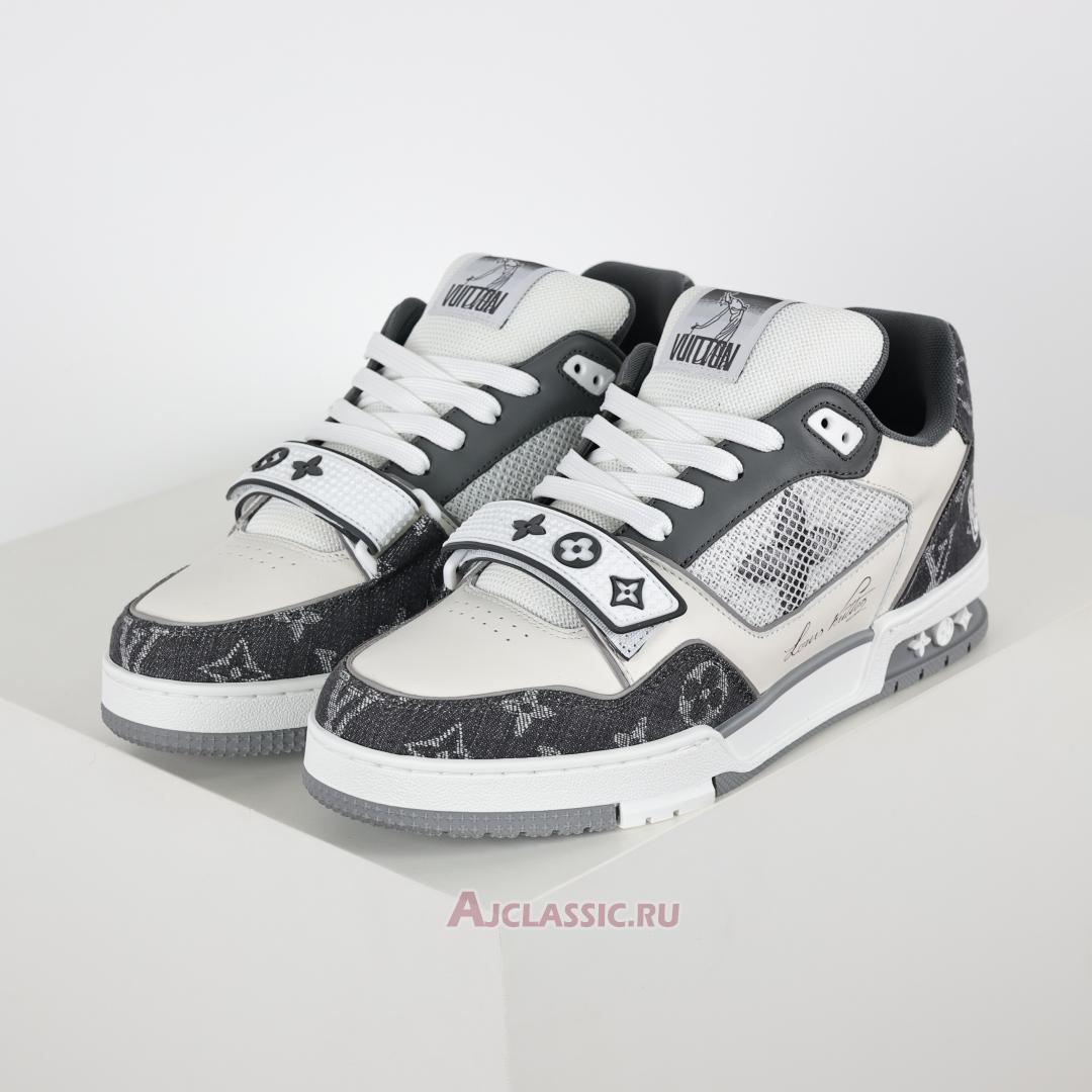 New Louis Vuitton LV Trainer Sneaker "Monogram Denim Dark Grey White" 1ADF0U-2 Shoes