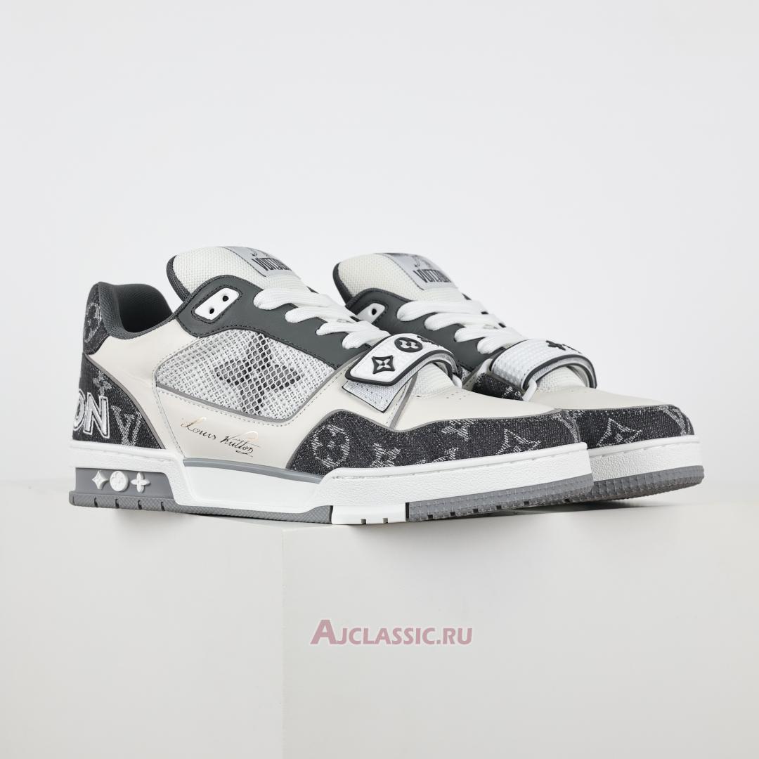 New Louis Vuitton LV Trainer Sneaker "Monogram Denim Dark Grey White" 1ADF0U-2 Shoes