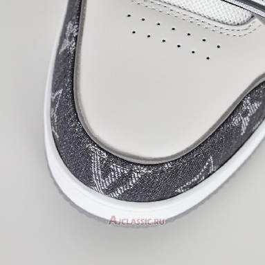 Buy Louis Vuitton LV Trainer Sneaker Monogram Denim Dark Grey White Grey 1ADF0U-2 Quality Reps Replicas Shoes