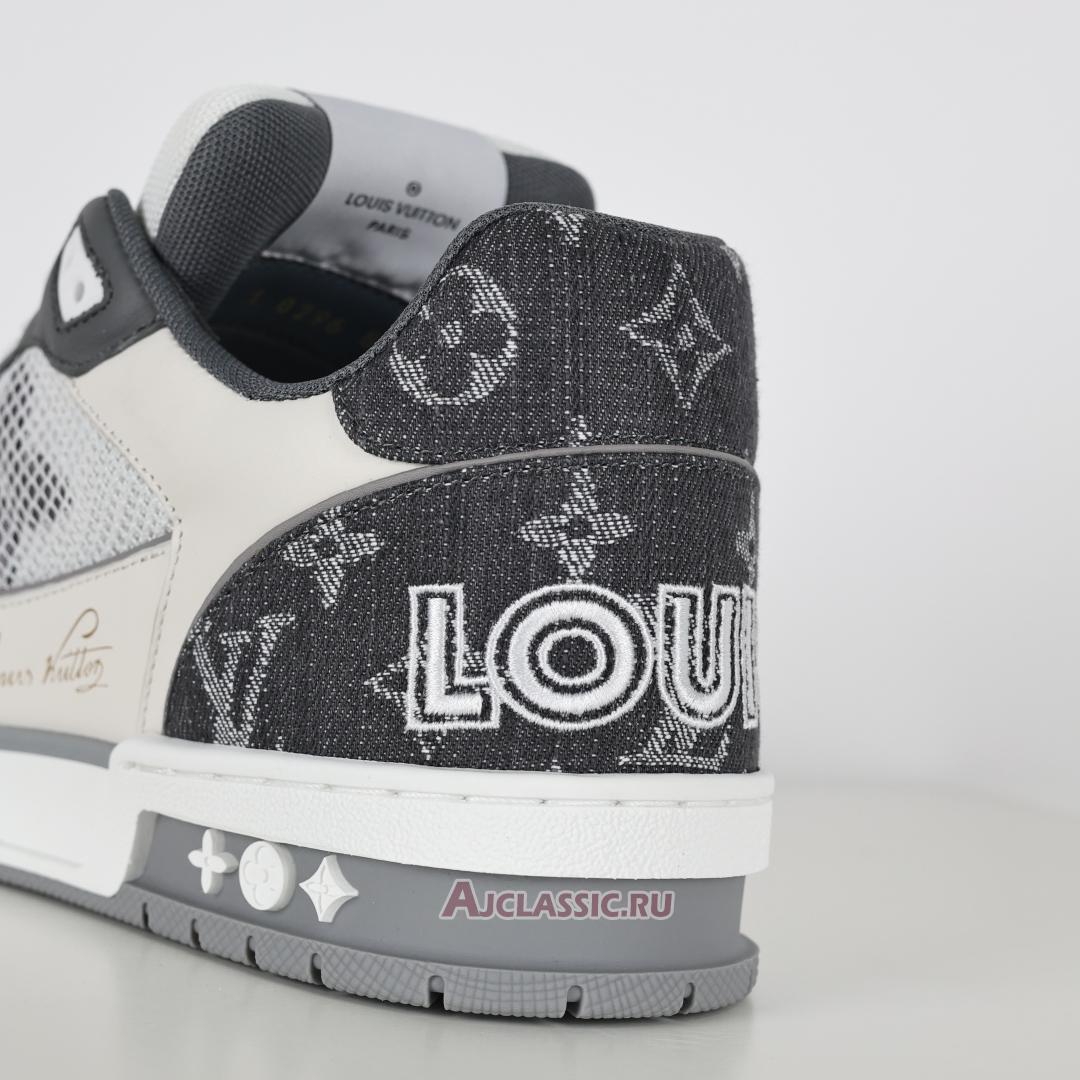 New Louis Vuitton LV Trainer Sneaker "Monogram Denim Dark Grey White" 1ADF0U-2 Shoes