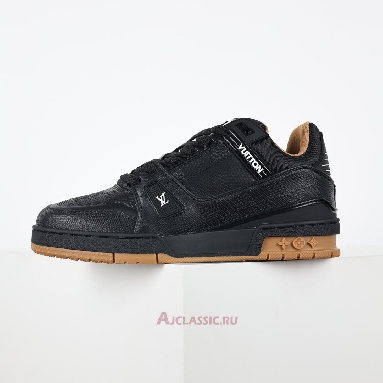Buy Louis Vuitton LV Trainer Sneaker Black Leather Black 1AHTSW Quality Reps Replicas Shoes