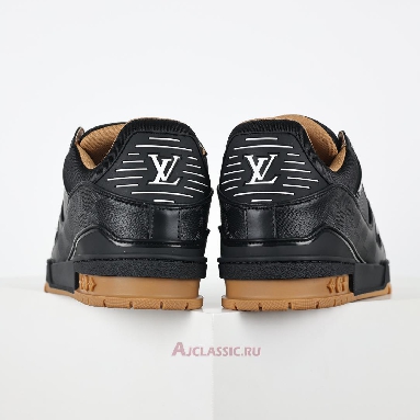 Buy Louis Vuitton LV Trainer Sneaker Black Leather Black 1AHTSW Quality Reps Replicas Shoes