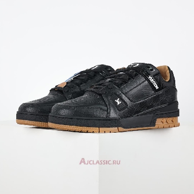 Buy Louis Vuitton LV Trainer Sneaker Black Leather Black 1AHTSW Quality Reps Replicas Shoes