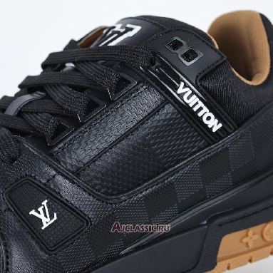 Buy Louis Vuitton LV Trainer Sneaker Black Leather Black 1AHTSW Quality Reps Replicas Shoes