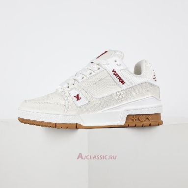 Buy Louis Vuitton LV Trainer Sneaker White Red Leather White 1AHTS7 Quality Reps Replicas Shoes