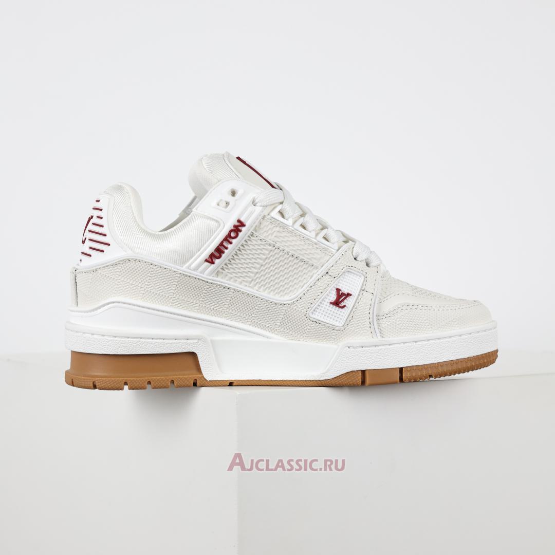 New Louis Vuitton LV Trainer Sneaker "White Red Leather" 1AHTS7 Shoes