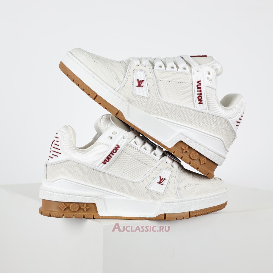 New Louis Vuitton LV Trainer Sneaker "White Red Leather" 1AHTS7 Shoes