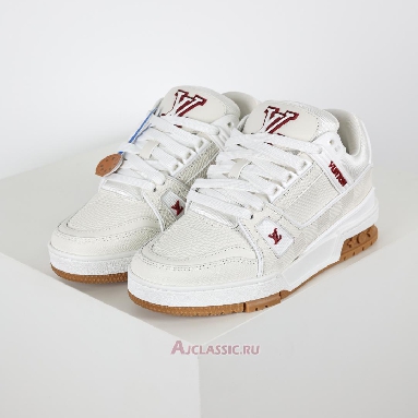 Buy Louis Vuitton LV Trainer Sneaker White Red Leather White 1AHTS7 Quality Reps Replicas Shoes