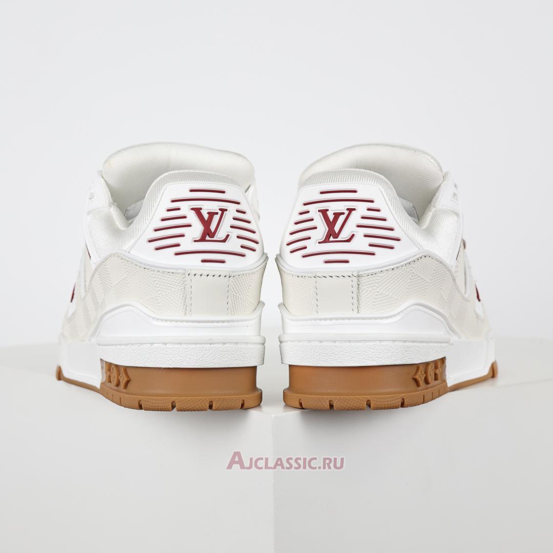New Louis Vuitton LV Trainer Sneaker "White Red Leather" 1AHTS7 Shoes