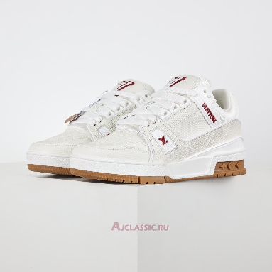 Buy Louis Vuitton LV Trainer Sneaker White Red Leather White 1AHTS7 Quality Reps Replicas Shoes