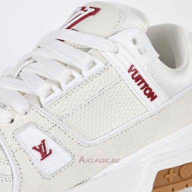 Buy Louis Vuitton LV Trainer Sneaker White Red Leather White 1AHTS7 Quality Reps Replicas Shoes