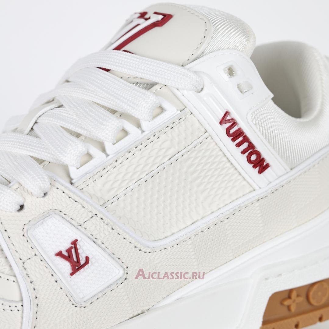 New Louis Vuitton LV Trainer Sneaker "White Red Leather" 1AHTS7 Shoes