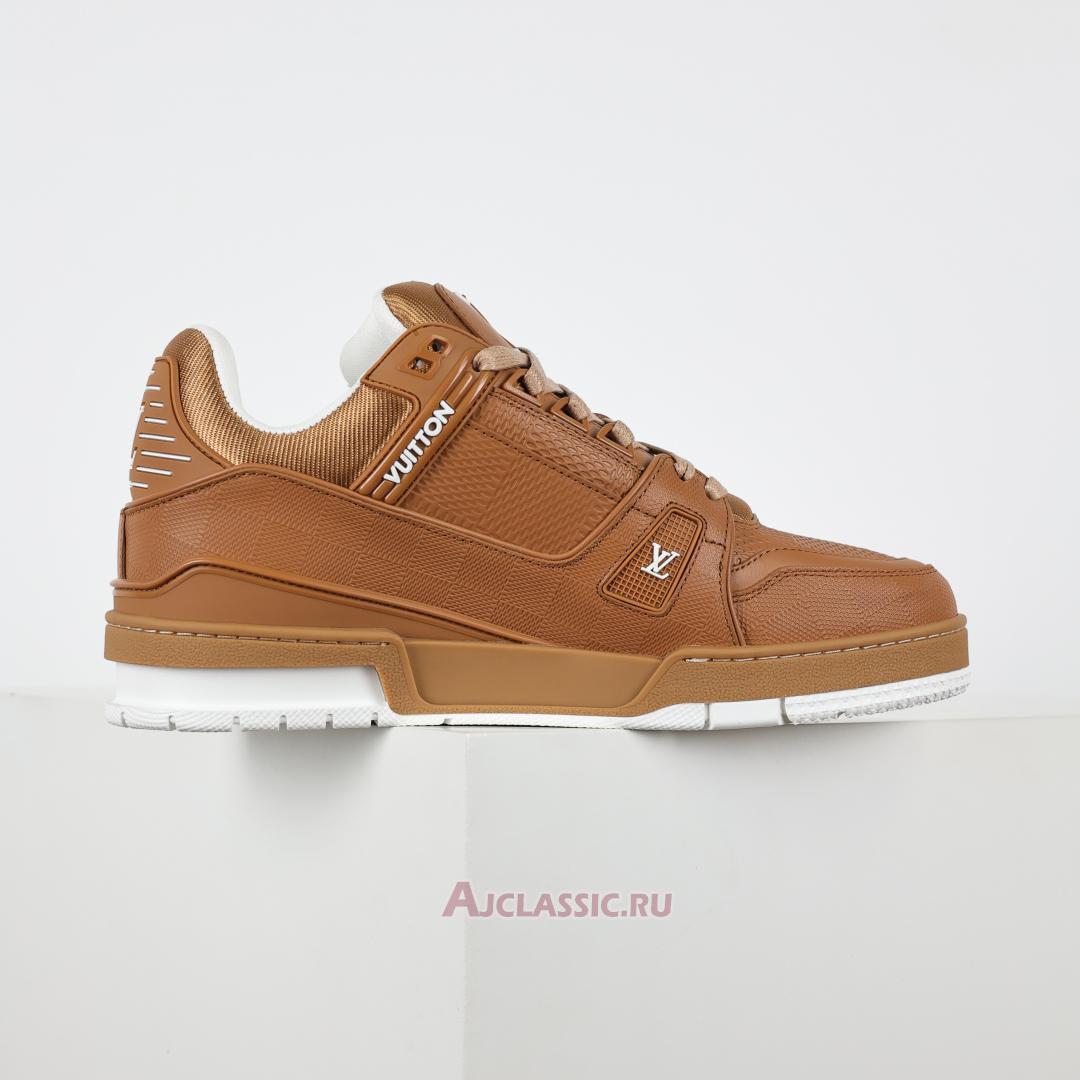 New Louis Vuitton LV Trainer Sneaker "Cognac Brown Leather" 1AHTTA Shoes