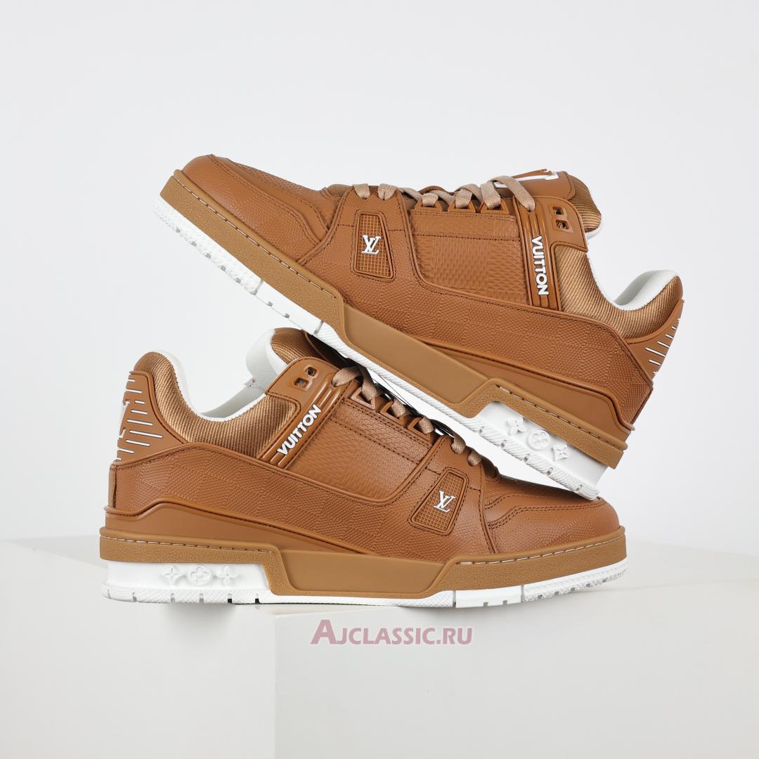 New Louis Vuitton LV Trainer Sneaker "Cognac Brown Leather" 1AHTTA Shoes
