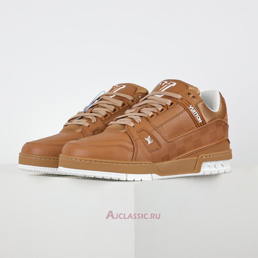 New Louis Vuitton LV Trainer Sneaker "Cognac Brown Leather" 1AHTTA Shoes