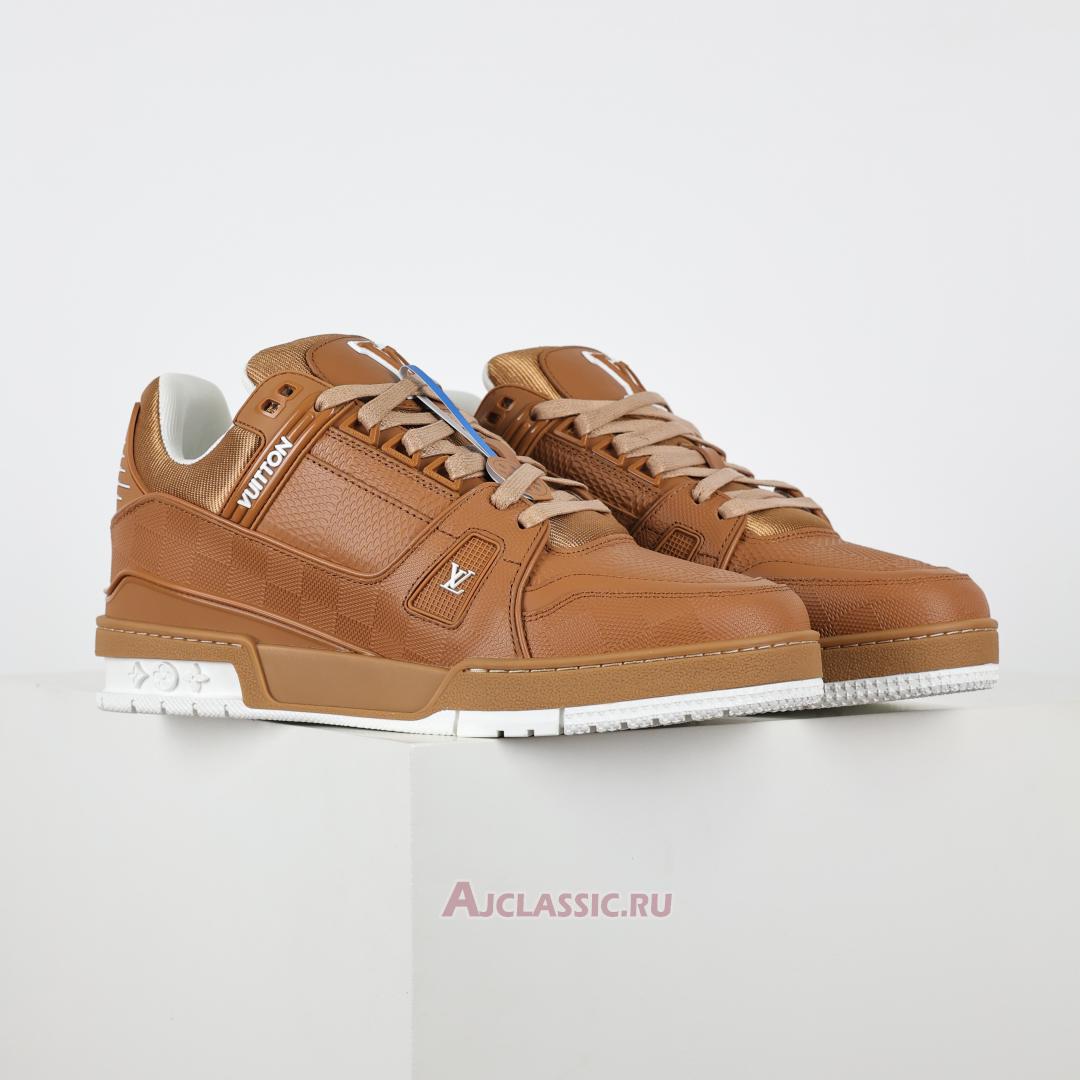 New Louis Vuitton LV Trainer Sneaker "Cognac Brown Leather" 1AHTTA Shoes