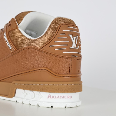 Buy Louis Vuitton LV Trainer Sneaker Cognac Brown Leather Brown 1AHTTA Quality Reps Replicas Shoes