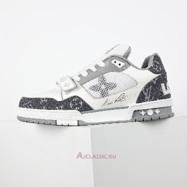 Buy Louis Vuitton LV Trainers Sneaker Velcro Strap - Grey Monogram Denim Grey 1ADF0X Quality Reps Replicas Shoes