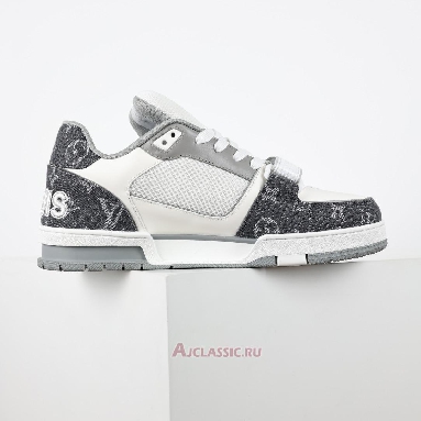 Buy Louis Vuitton LV Trainers Sneaker Velcro Strap - Grey Monogram Denim Grey 1ADF0X Quality Reps Replicas Shoes