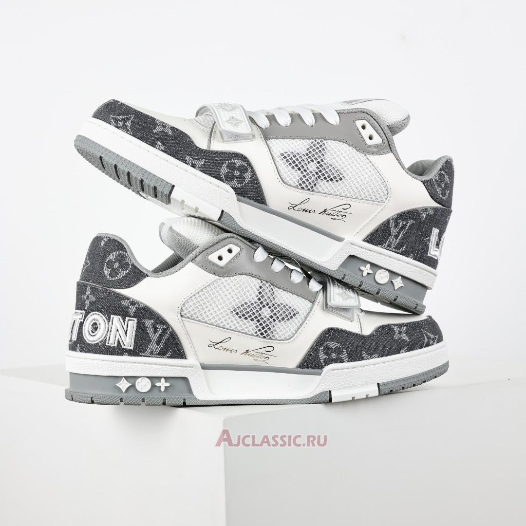 New Louis Vuitton LV Trainers Sneaker "Velcro Strap - Grey Monogram Denim" 1ADF0X Shoes