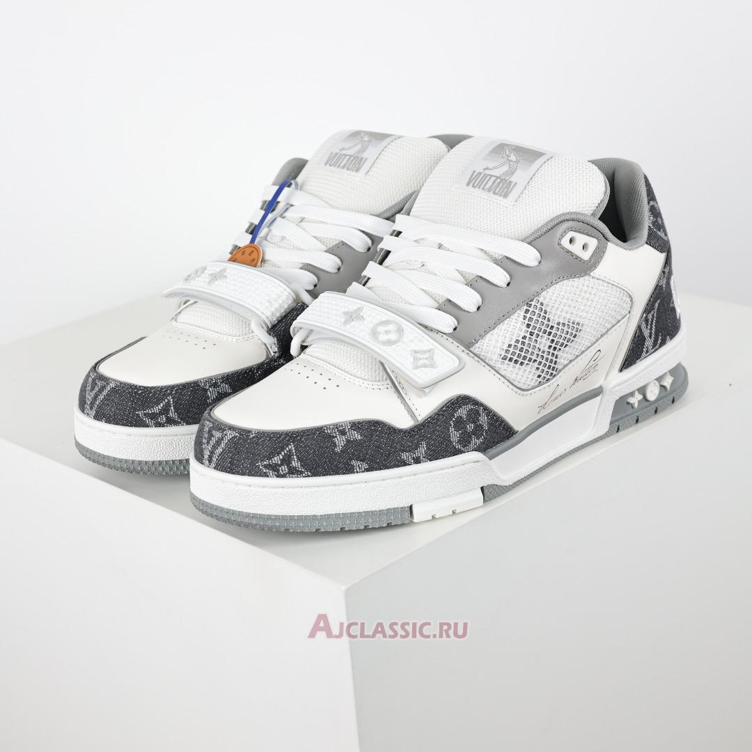 New Louis Vuitton LV Trainers Sneaker "Velcro Strap - Grey Monogram Denim" 1ADF0X Shoes
