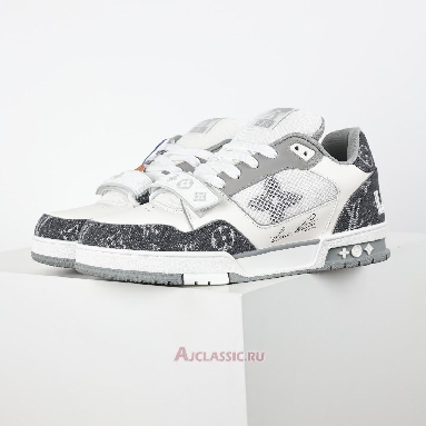 Buy Louis Vuitton LV Trainers Sneaker Velcro Strap - Grey Monogram Denim Grey 1ADF0X Quality Reps Replicas Shoes