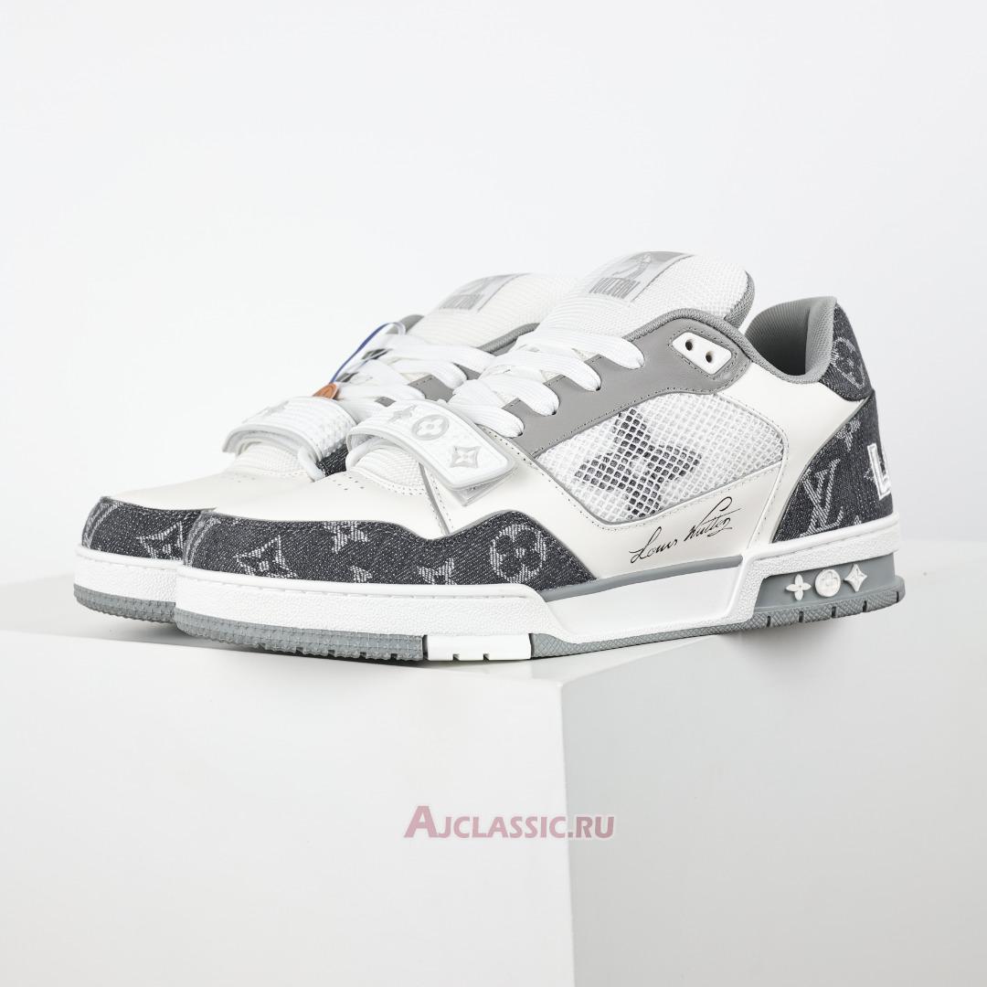 New Louis Vuitton LV Trainers Sneaker "Velcro Strap - Grey Monogram Denim" 1ADF0X Shoes