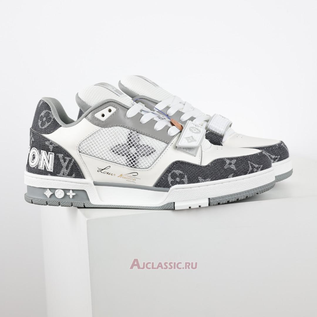 New Louis Vuitton LV Trainers Sneaker "Velcro Strap - Grey Monogram Denim" 1ADF0X Shoes