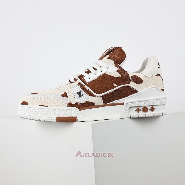 Buy Louis Vuitton LV Trainers Sneaker Brown White Animal Print Brown 1AD7BY-2 Quality Reps Replicas Shoes
