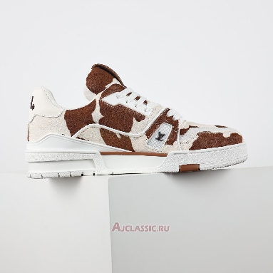 Buy Louis Vuitton LV Trainers Sneaker Brown White Animal Print Brown 1AD7BY-2 Quality Reps Replicas Shoes