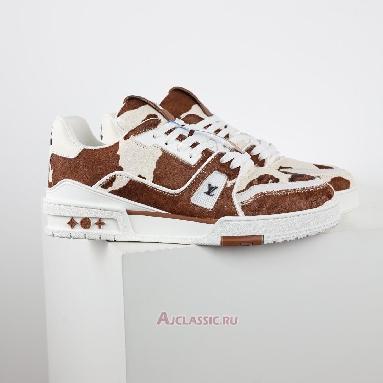 Buy Louis Vuitton LV Trainers Sneaker Brown White Animal Print Brown 1AD7BY-2 Quality Reps Replicas Shoes