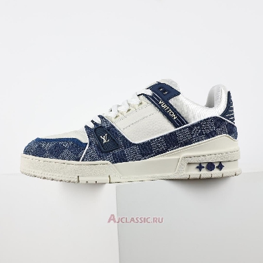 Buy Louis Vuitton LV Trainers Sneaker Blue Damier Denim Calf Leather Blue 1ACWCZ Quality Reps Replicas Shoes