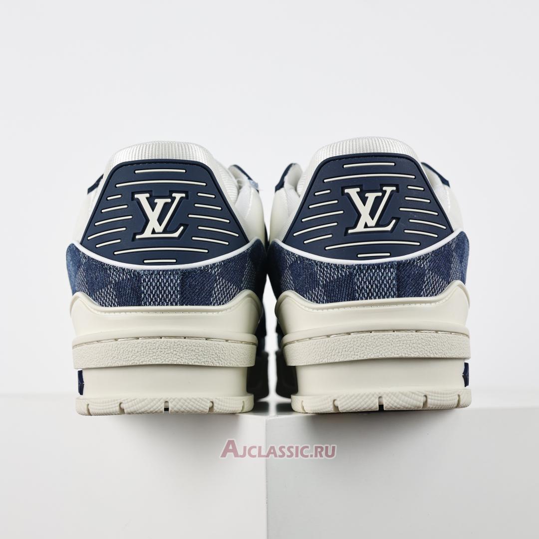 New Louis Vuitton LV Trainers Sneaker "Blue Damier Denim Calf Leather" 1ACWCZ Shoes