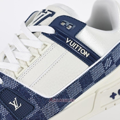 Buy Louis Vuitton LV Trainers Sneaker Blue Damier Denim Calf Leather Blue 1ACWCZ Quality Reps Replicas Shoes