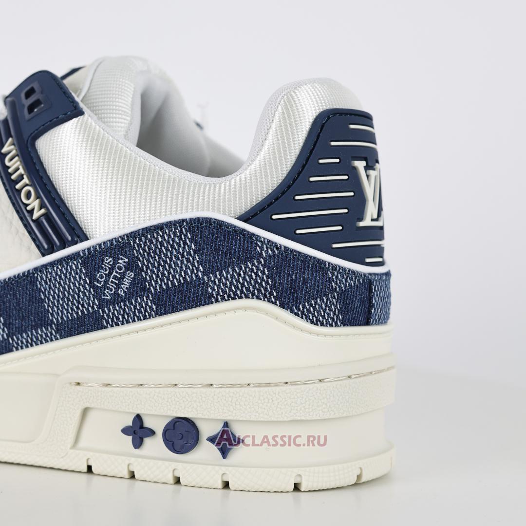 New Louis Vuitton LV Trainers Sneaker "Blue Damier Denim Calf Leather" 1ACWCZ Shoes