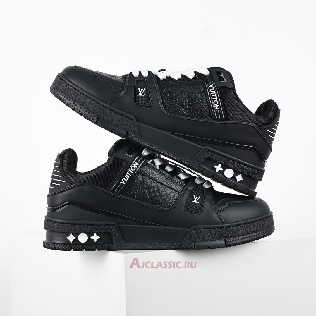 New Louis Vuitton LV Trainers Sneaker "Black Embossed Monogram" 1AAREY-2 Shoes