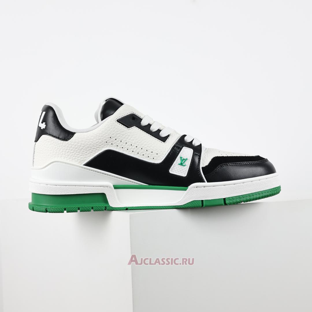 New Louis Vuitton LV Trainers Sneaker "White Black Green" 1ADDXZ Shoes